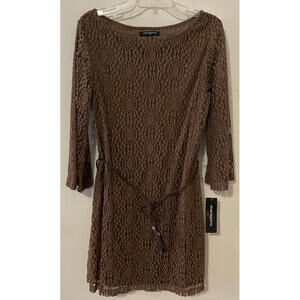 Sharagano Womens Size 10 Brown Knee-Length 3/4-Sleeved Sheath Dress NWT! M1158